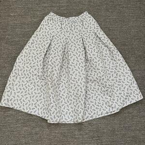 Buru Skirt Women Women Medium Blue White Paisley Pleated A-Line Cottage Core